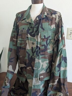 US Army Woodland Camo Oversize Fit Field Jacket - Green/Brown Camo
